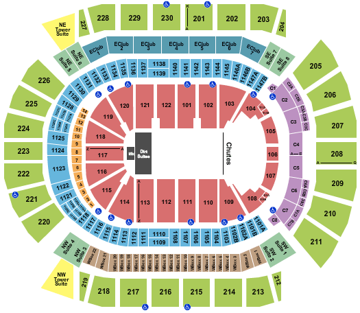 Desert Diamond Arena PBR Seating Chart